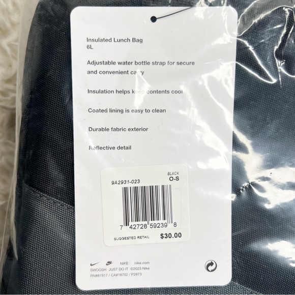 Nike Futura Square Lunch Bag, Black White, 6L - Picture 2 of 8